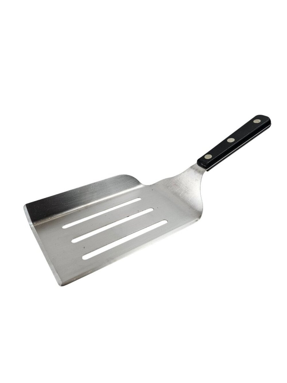 Heavy Duty Grill Spatula Stainless Steel Slotted With Side Burger Flipper